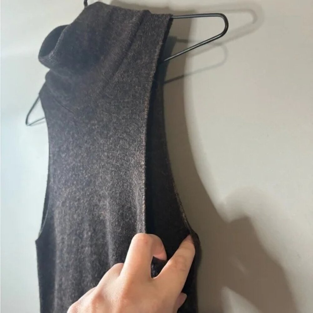 ZARA Knit HIGH NECK Midi Turtleneck Dress BROWN Size S Alpaca/Wool, Italian Yarn - Picture 7 of 7